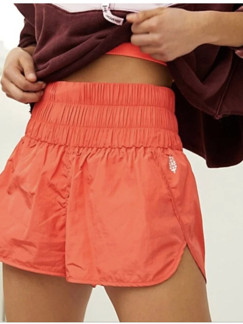 Free People Movement Women's Size Medium Orange The Way Home Activewear Shorts